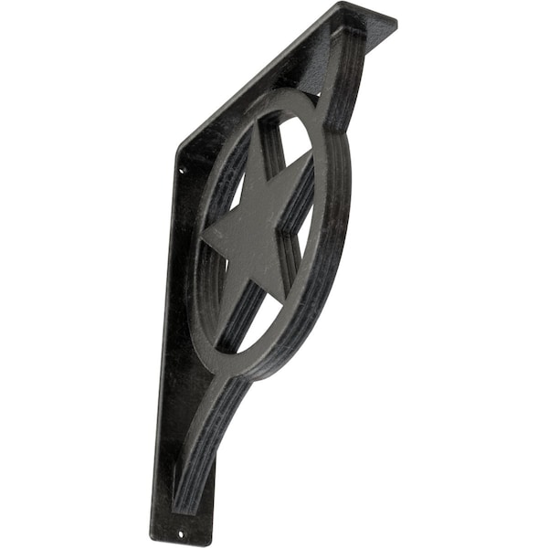 Ekena Millwork Austin Wrought Iron Bracket, (Triple center brace), Antiqued Silver 2"W x 10"D x 12"H BKTM02X10X12TAUASV - main